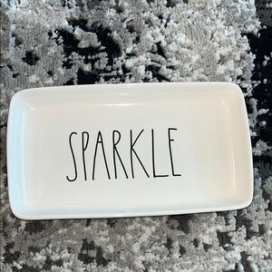 Rae Dunn by Magenta White Rectangular Tray w/ 'Sparkle'  excellent condition
